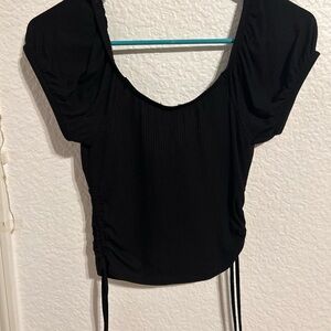 Black Ruched Women's Top